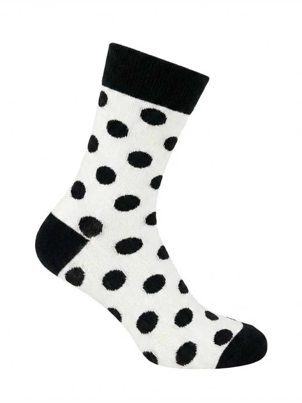 Korean Women's Premium Crew Socks -Polka Dot Casual - 6 Pairs